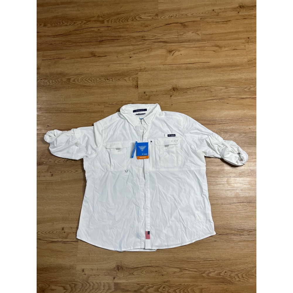 Columbia PFG Bahama Elite Shirt Womens XXL White Omni Shade Fishing NWT $85
